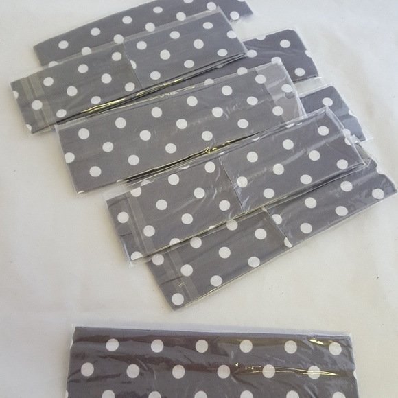 10 for $20 8 Pack Head Bands Gray White Polkadot - Picture 2 of 2